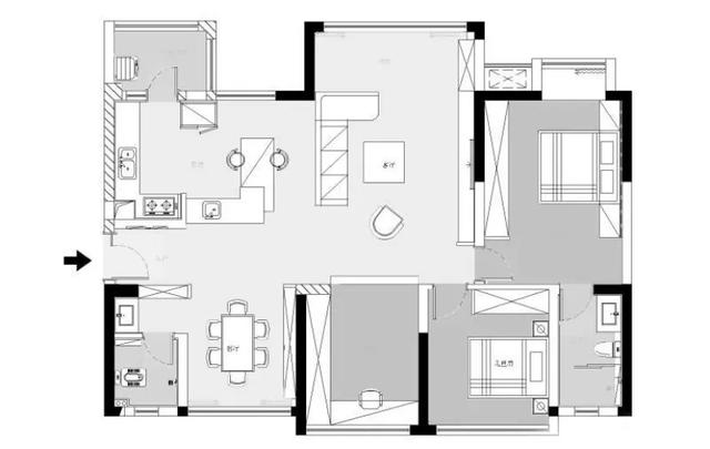 [裝修案例]117平米黑白灰的現(xiàn)代簡約風(fēng)格 開放式廚房設(shè)計(jì) 純凈舒適的時(shí)尚空間